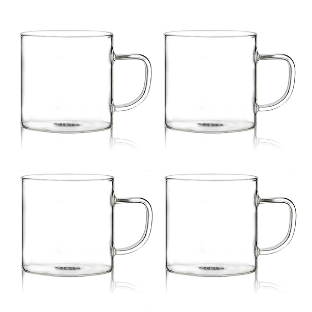 LOT DE 4 TASSES HELYA 25CL EN VERRE BOROSILICATE – Café et thé – HygiRéa