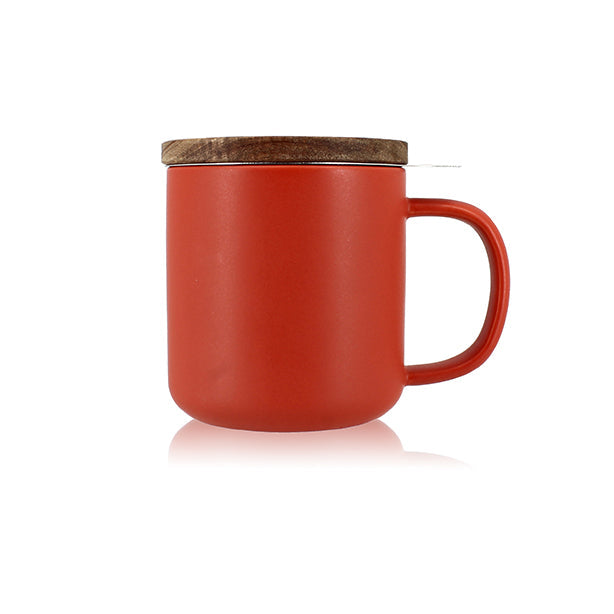 TISANIÈRE JULIET 300ML EN GRÈS PAPRIKA AVEC COUVERCLE BOIS D'ACACIA – Café et thé – HygiRéa