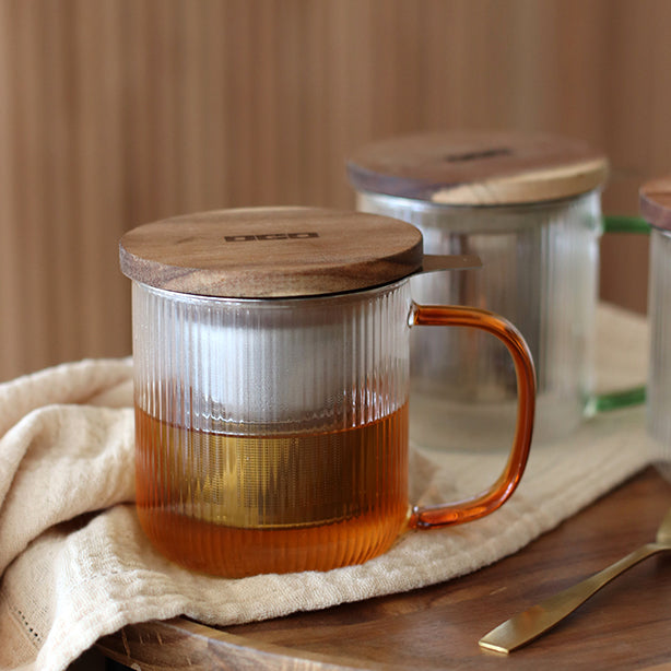 TISANIÈRE KARL 300ML EN VERRE BOROSILICATE ANSE AMBRE – Café et thé – HygiRéa