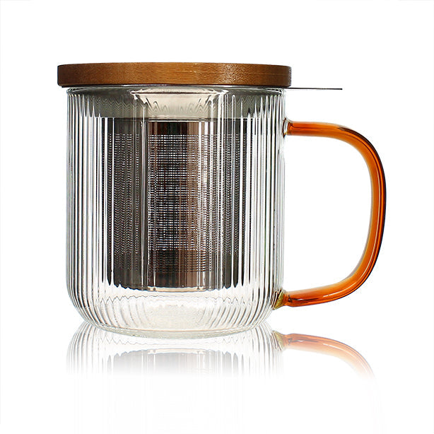 TISANIÈRE KARL 300ML EN VERRE BOROSILICATE ANSE AMBRE – Café et thé – HygiRéa