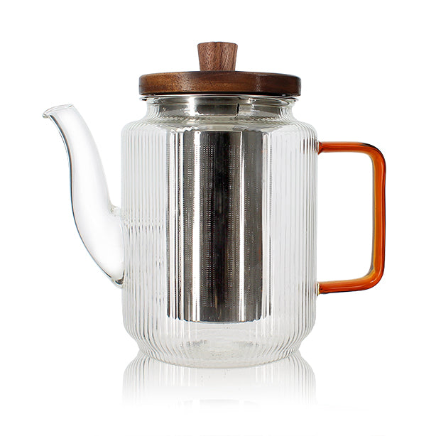 THÉIÈRE KARL 550ML EN VERRE BOROSILICATE ANSE AMBRE – Café et thé – HygiRéa