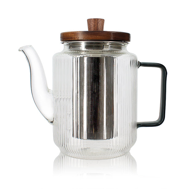 THÉIÈRE KARL 550ML EN VERRE BOROSILICATE ANSE GRAPHITE – Café et thé – HygiRéa