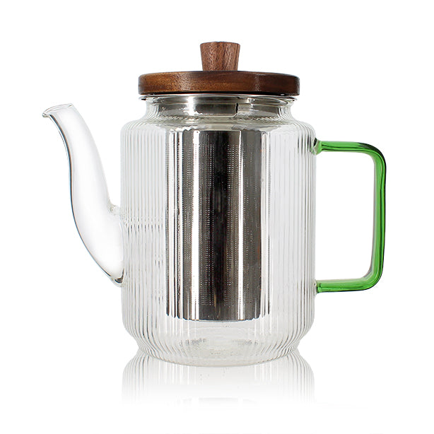 THÉIÈRE KARL 550ML EN VERRE BOROSILICATE ANSE JADE – Café et thé – HygiRéa