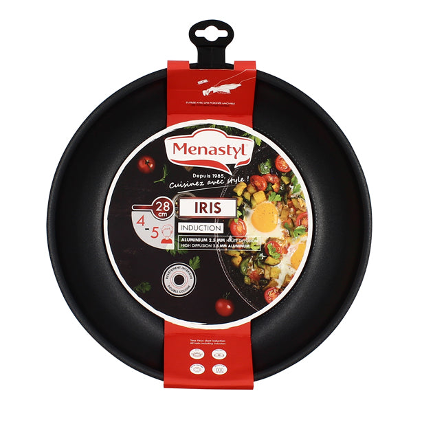 WOK 28CM ALUMINIUM SANS POIGNEE AMOVIBLE IRIS ANTI-ADHESIF – Poêle, poêlon et sauteuse – HygiRéa