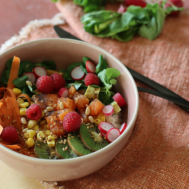 POKE BOWL 18CM EN GRÈS ROSE PÂLE 1100ML – Assiette – HygiRéa