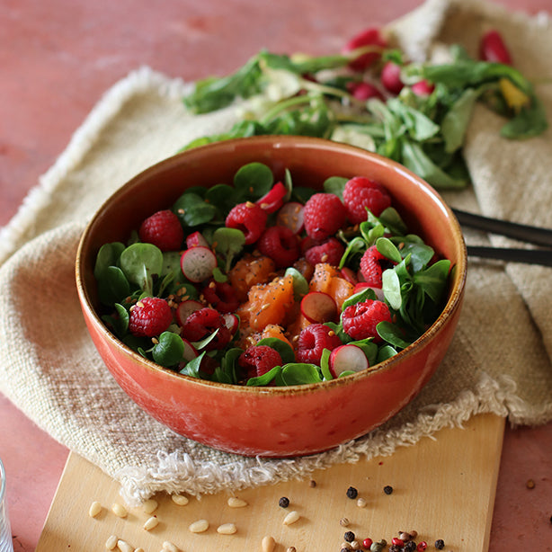 POKE BOWL 18CM EN GRÈS ROUGE 1100ML – Assiette – HygiRéa