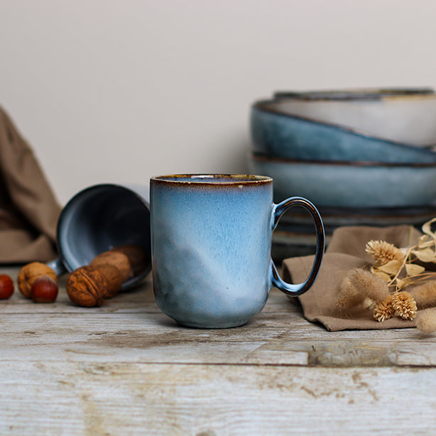 MUG ARONAL 40CL EN GRÈS BLEU – Petit déjeuner – HygiRéa