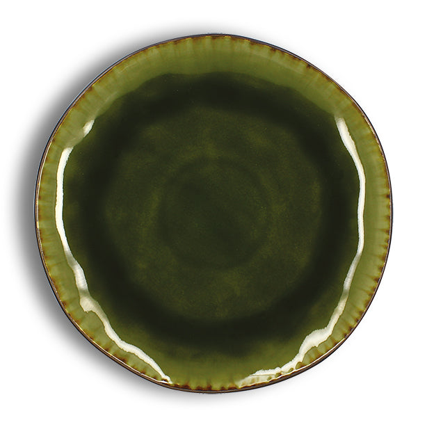 ASSIETTE PLATE META 27.5CM EN GRÈS VERT – Assiette – HygiRéa