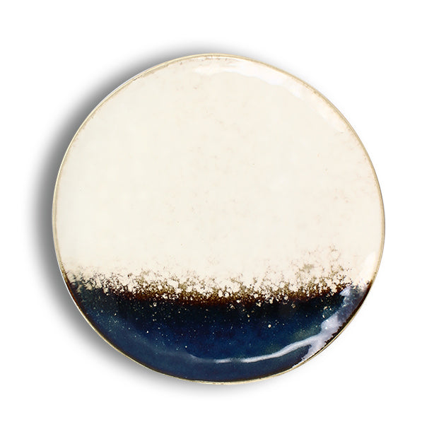 ASSIETTE PLATE KATANGA 27.5CM EN GRÈS BLANC ET BLEU – Assiette – HygiRéa