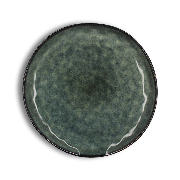 ASSIETTE PLATE GRENADA 27.5CM EN GRÈS VERT FONCÉ – Assiette – HygiRéa