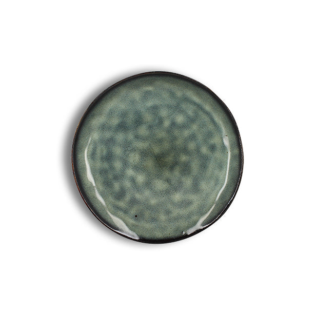 ASSIETTE DESSERT GRENADA 20.5CM EN GRÈS VERT FONCÉ – Assiette – HygiRéa