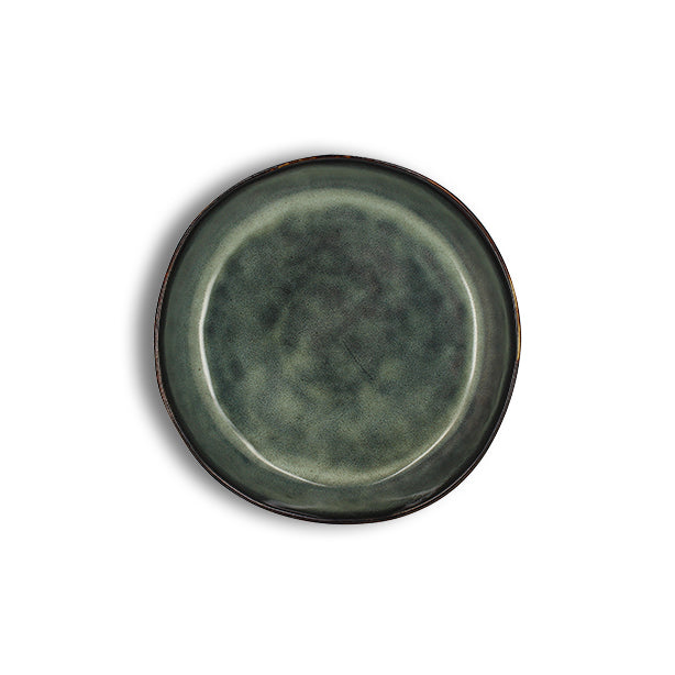ASSIETTE COUPE GRENADA 20CM EN GRÈS VERT FONCÉ – Assiette – HygiRéa