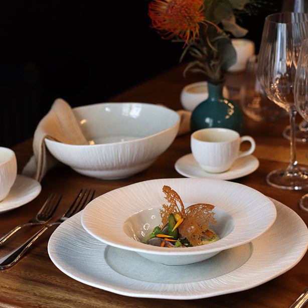 ASSIETTE CREUSE URUS 20CM EN PORCELAINE BLEU ET BLANC – Assiette – HygiRéa