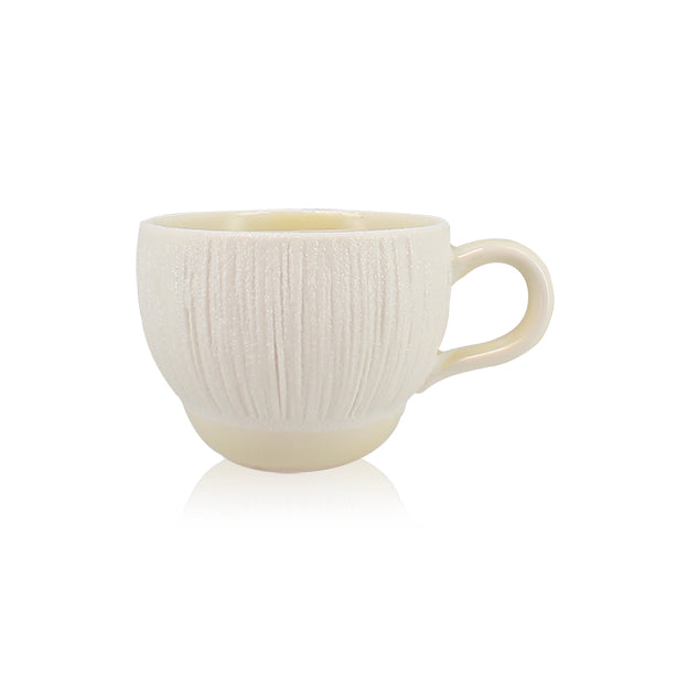 TASSE EXPRESSO URUS 9CL EN PORCELAINE BEIGE ET BLANC – Petit déjeuner – HygiRéa