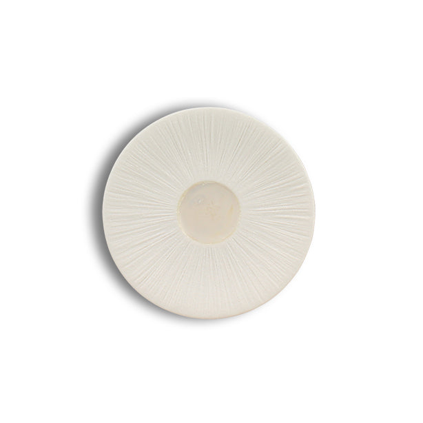 SOUCOUPE URUS 12CM EN PORCELAINE BEIGE ET BLANC – Petit déjeuner – HygiRéa