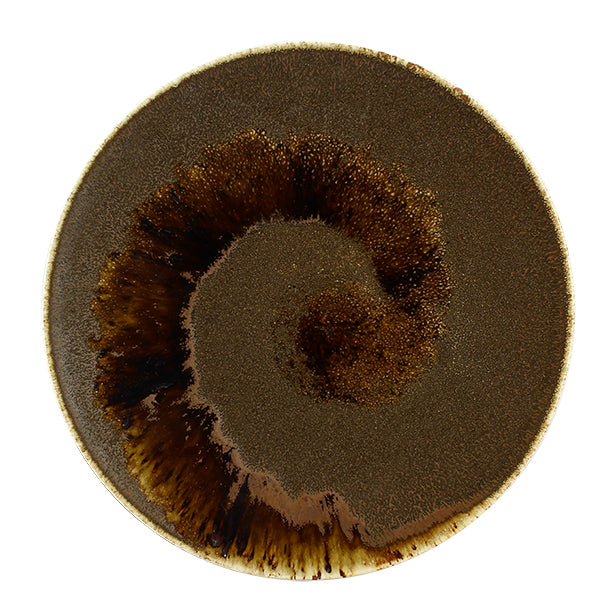 ASSIETTE PLATE SATURNE 27CM EN PORCELAINE MARRON – Assiette – HygiRéa