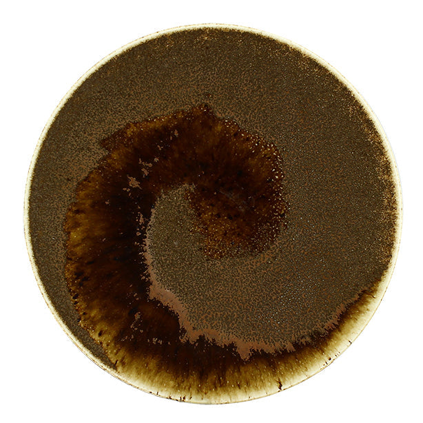 ASSIETTE DESSERT SATURNE 21CM EN PORCELAINE MARRON – Assiette – HygiRéa