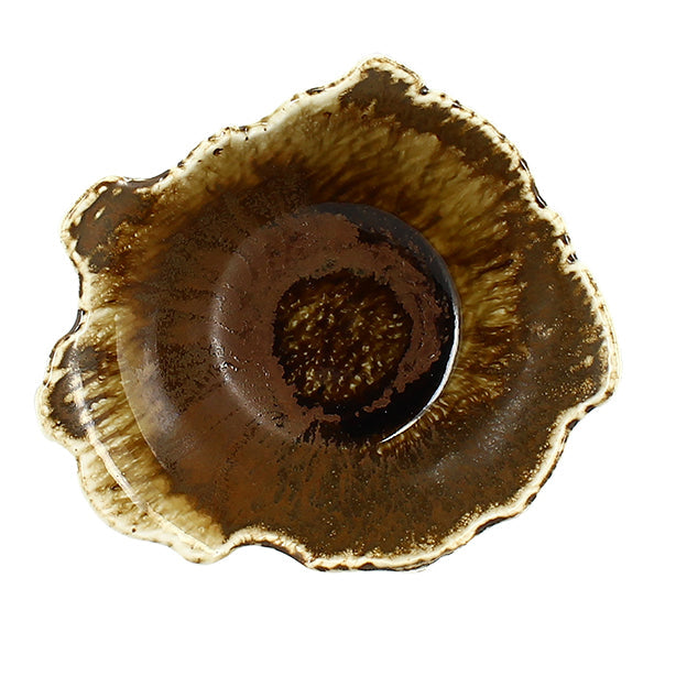 COUPELLE SATURNE 13CM EN PORCELAINE MARRON – Complément table – HygiRéa