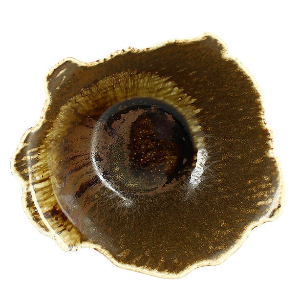 COUPELLE SATURNE 17CM EN PORCELAINE MARRON – Complément table – HygiRéa