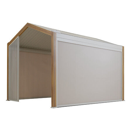 Pergola Ecozia 4 x 3 m aluminium effet bois par traitement thermique