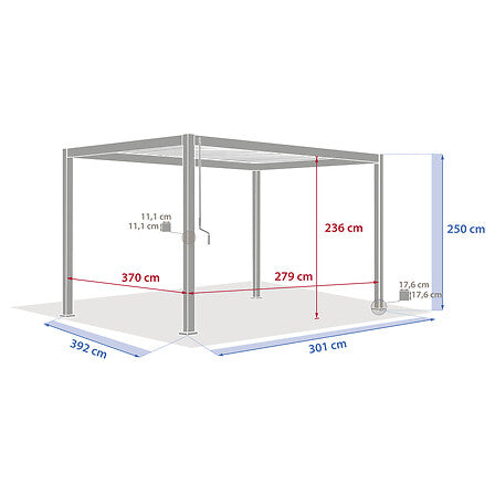 Pergola Evora 4 x 3 m aluminium graphite – Tonnelles et Pergolas – HygiRéa