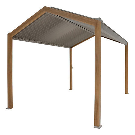Pergola Ecozia 4 x 3 m aluminium effet bois par traitement thermique