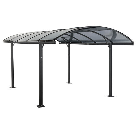 Abri Belize 5 x 3 m polycarbonate et aluminium graphite