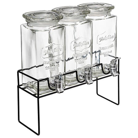 Lot de 3 distributeurs boisson Modern wood 1,5 l avec support