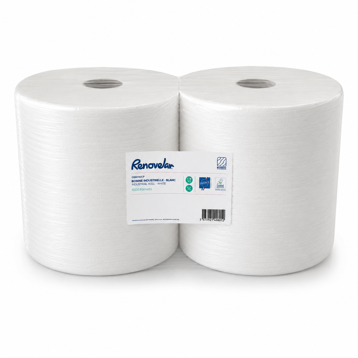 BOBINE BLANCHE 1000 FORMATS 2 PLIS COLLES FT 22.6X28 CM