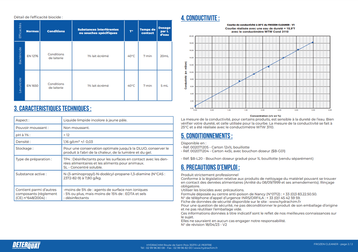 FROZEN CLEANER – Détergent désinfectant spécial machine à glace / chantilly – HygiRéa