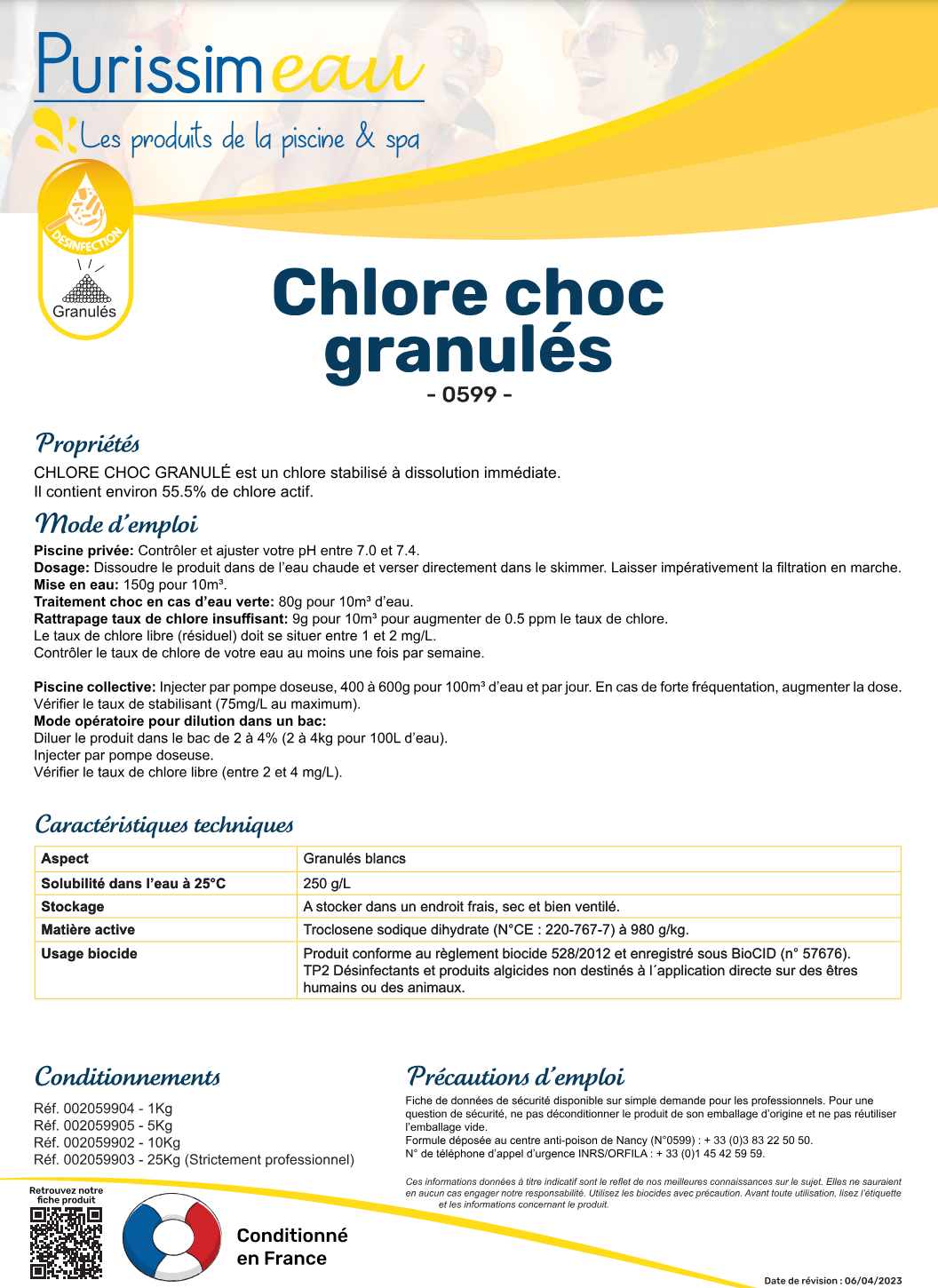 CHLORE CHOC GRANULES – Chlore – HygiRéa