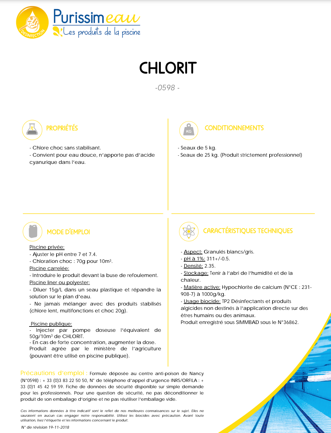 HYPOCHLORITE DE CALCIUM – Chlore – HygiRéa