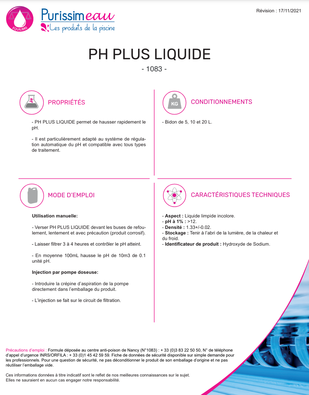 PH PLUS LIQUIDE – Equilibre de l'eau – HygiRéa