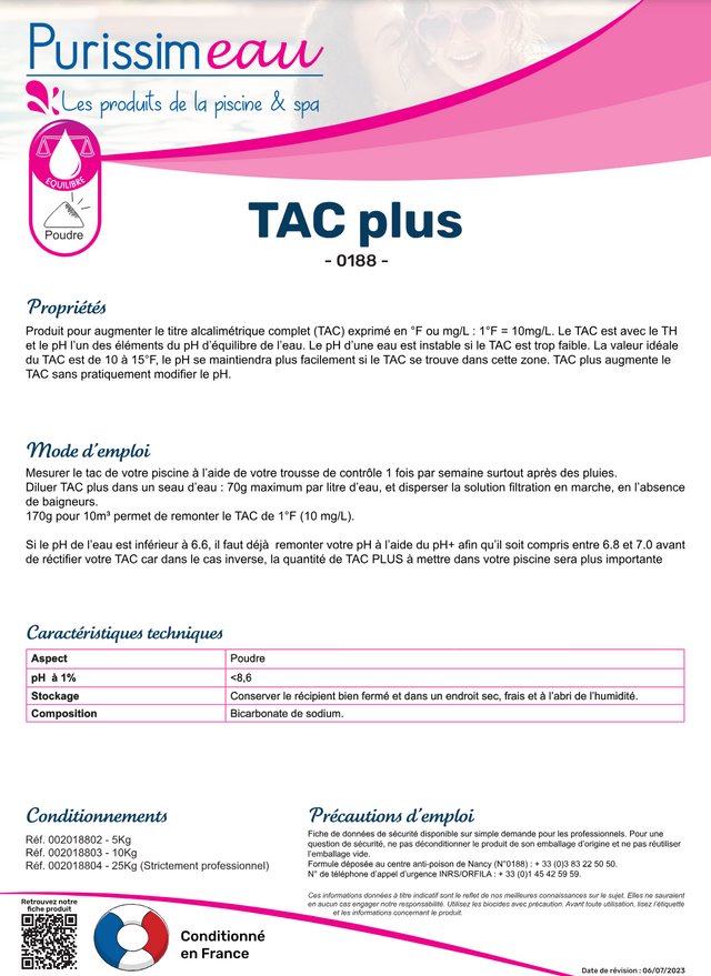TAC+ – Equilibre de l'eau – HygiRéa