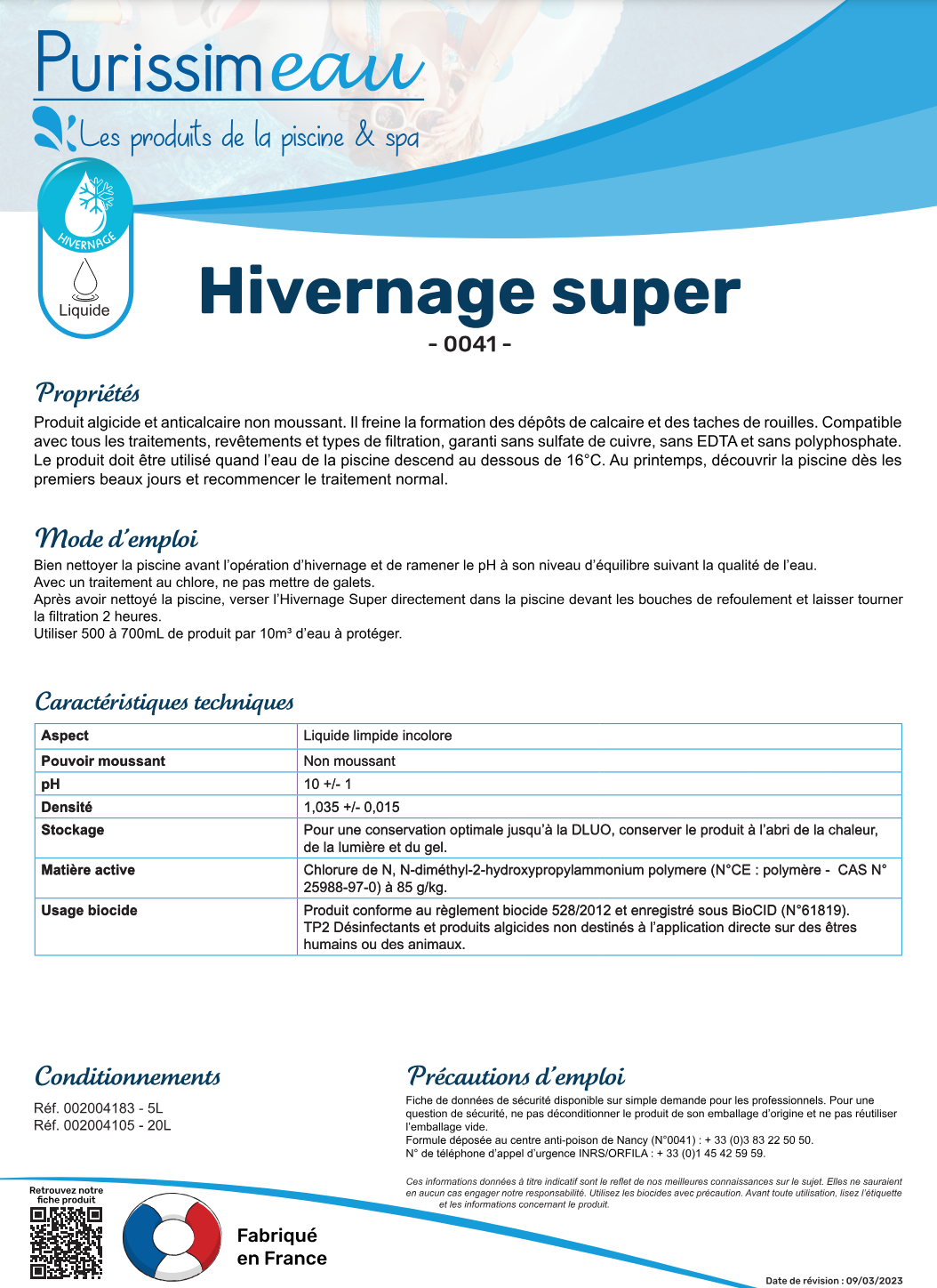 HIVERNAGE SUPER – Algicides – HygiRéa