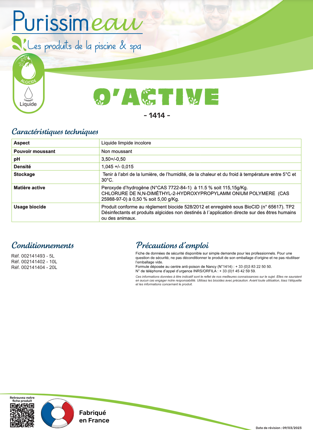 O'ACTIVE – Algicides – HygiRéa