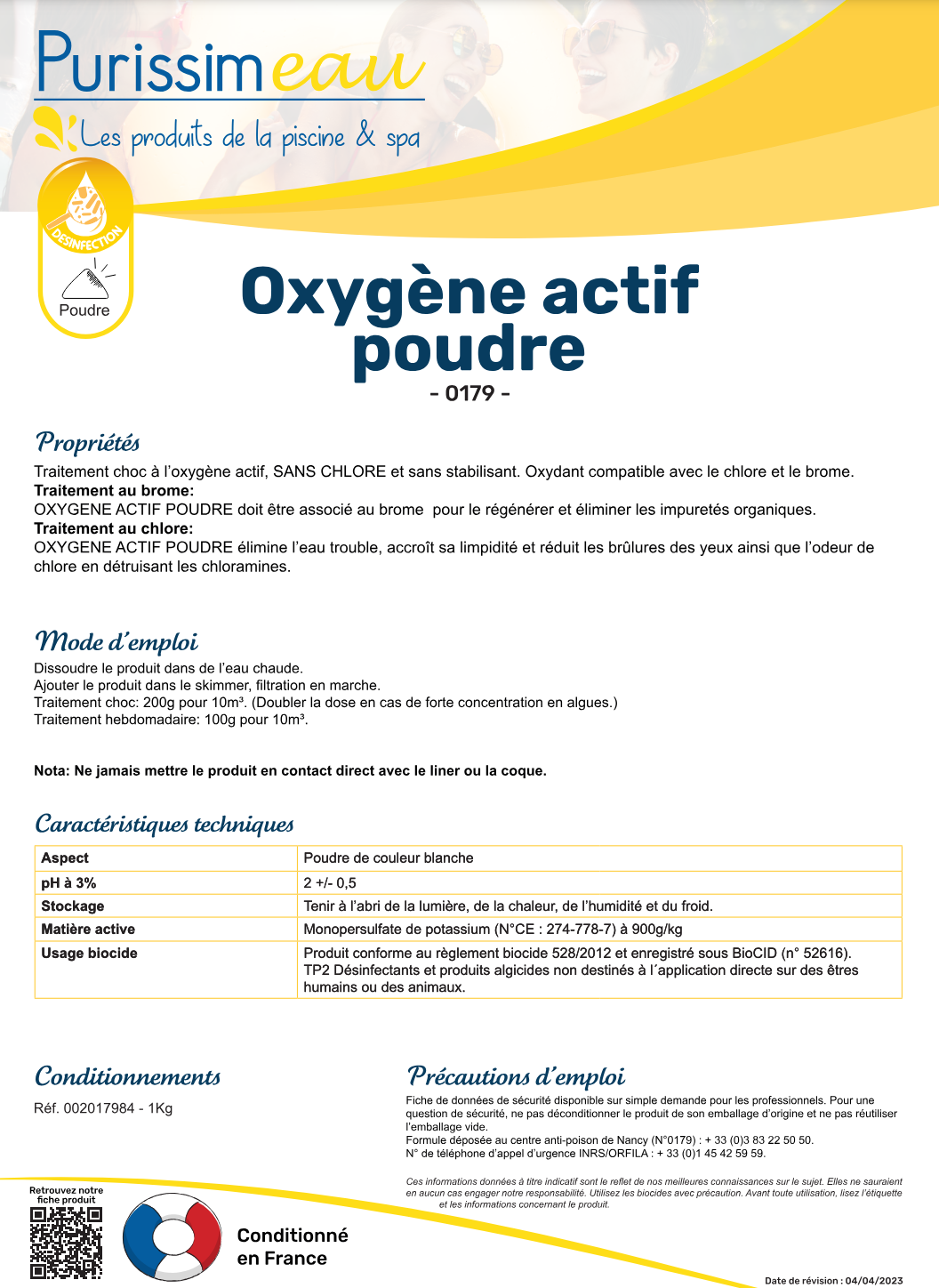 OXYGENE ACTIF POUDRE 1KG – Oxygène Actif – HygiRéa