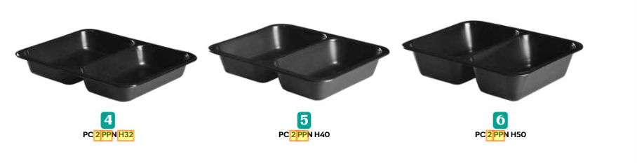 PLAT A COMPARTIMENTS NOIR (-20° / +120°)