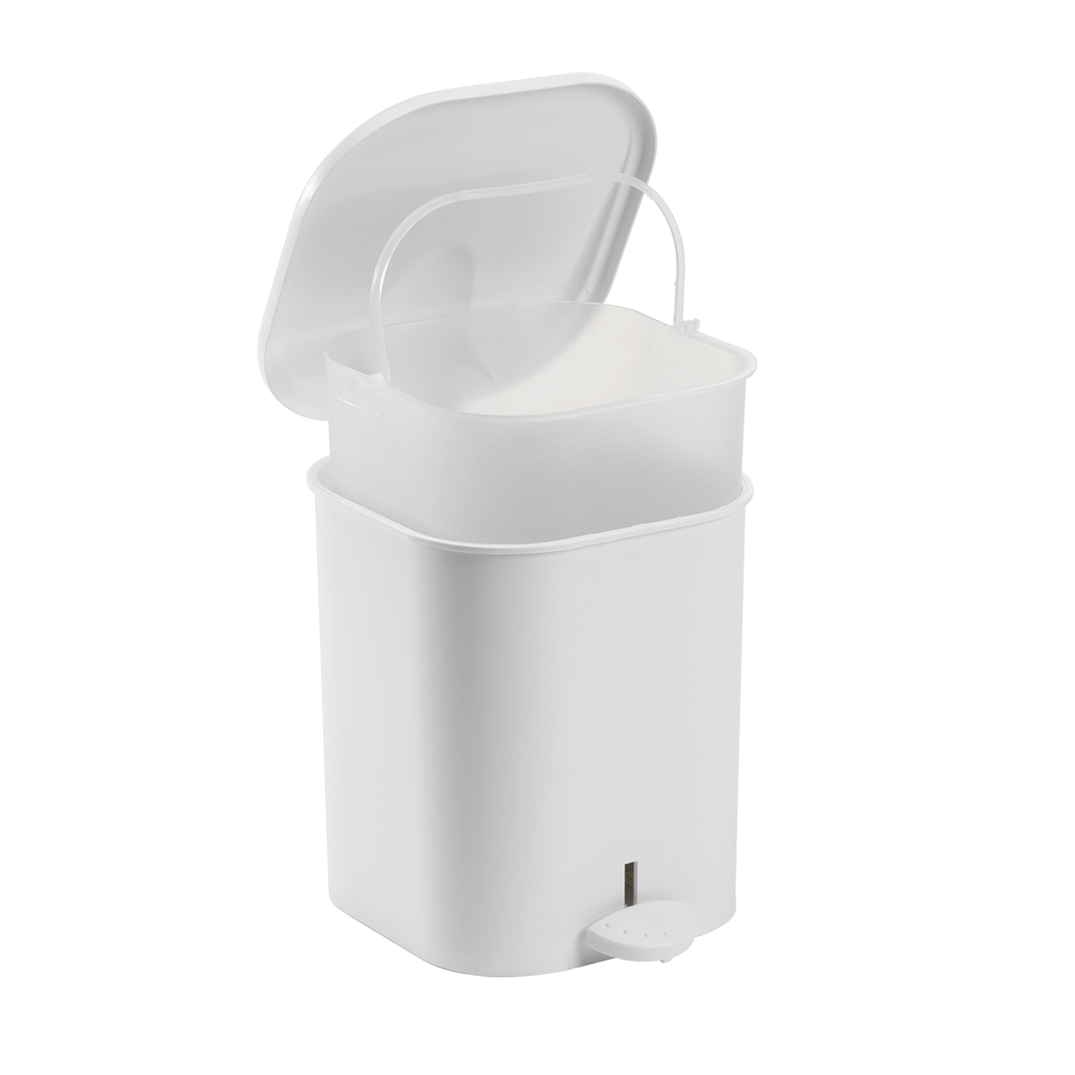 POUBELLE CARREE 4 L BLANC – Accessoires WC – HygiRéa