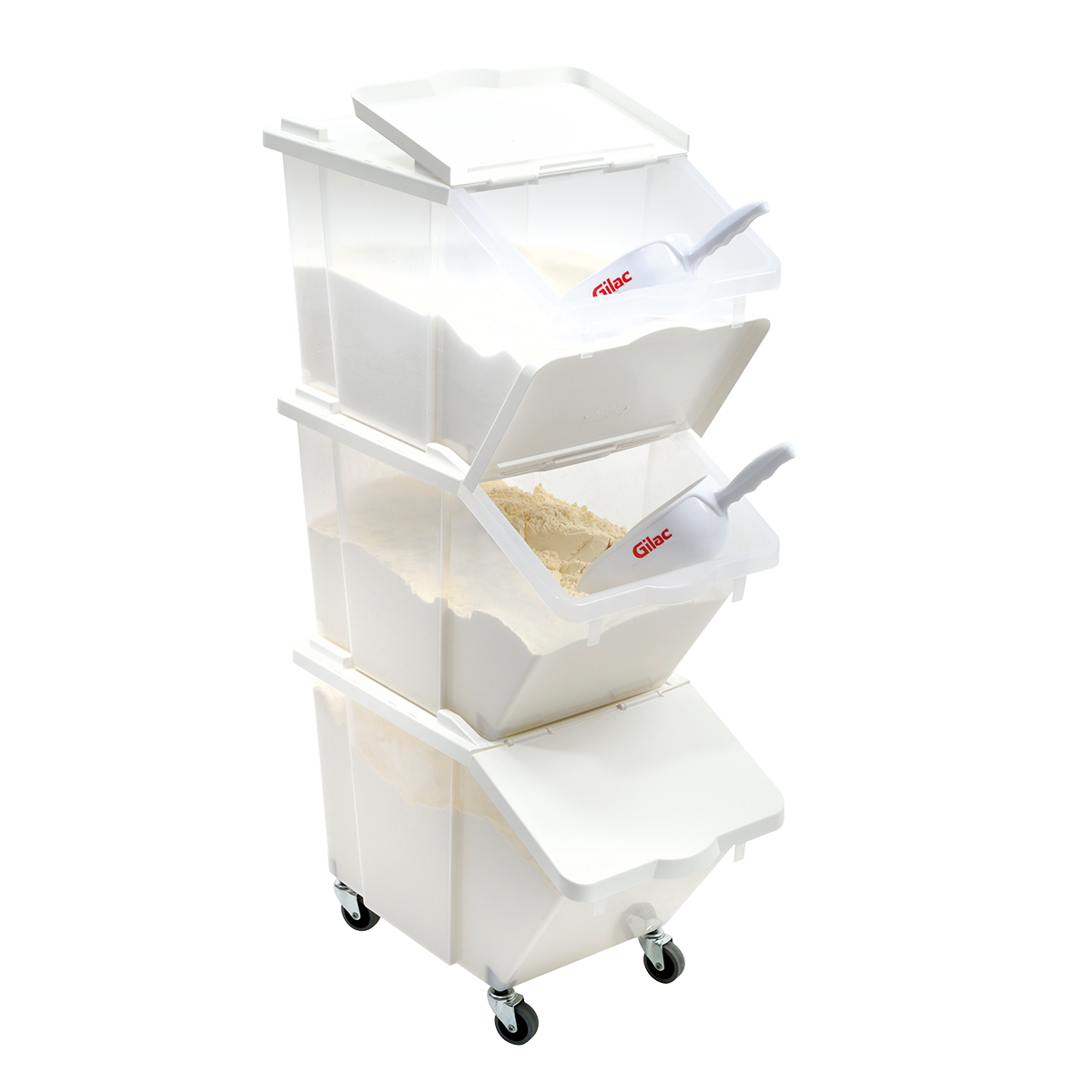 LOT 3 BACS ING.30 L+ 3 CV + 4 ROUES – Bac à ingrédients – HygiRéa