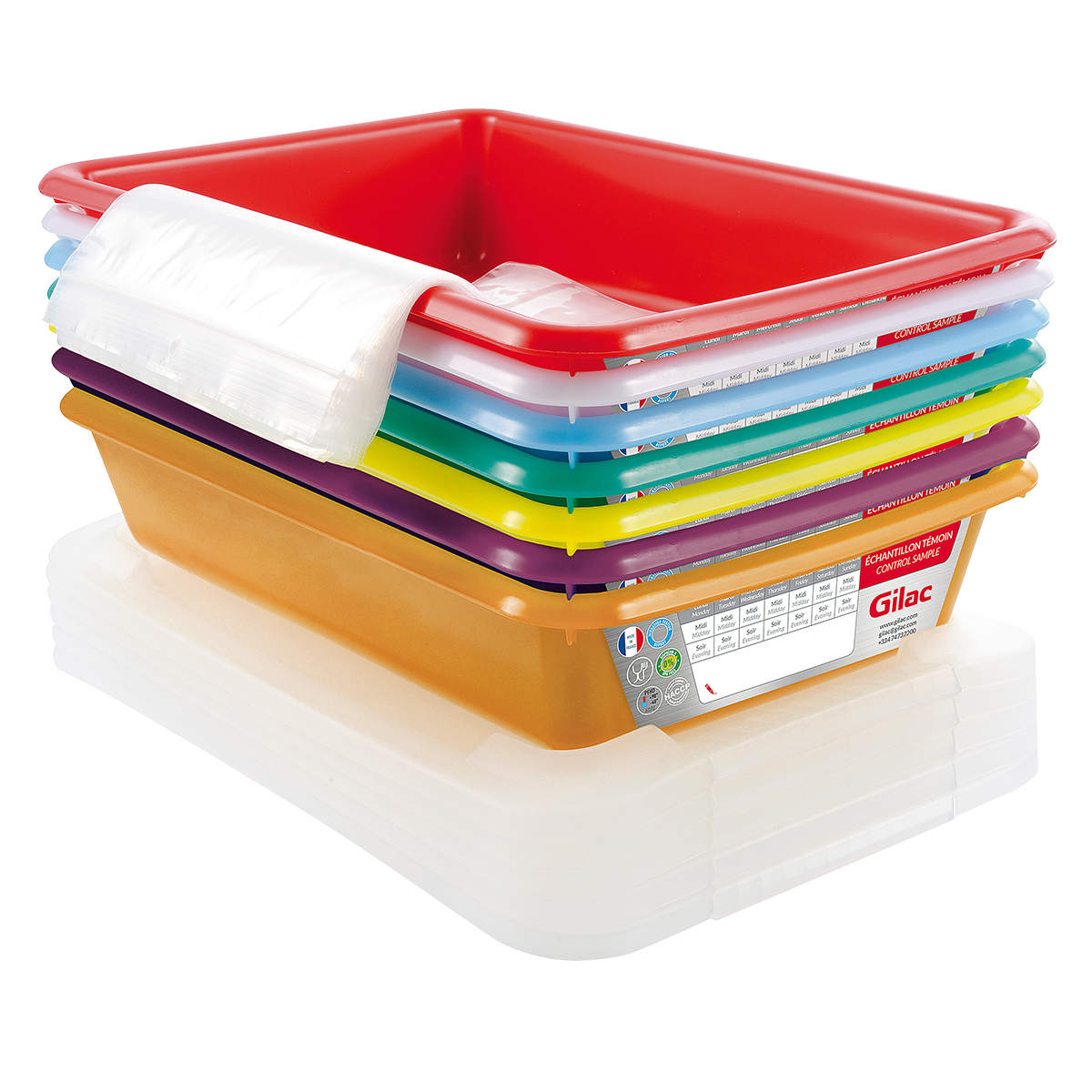 LOT 7 BACS PLATS TEMOINS 8 L + CV – Bac plat – HygiRéa