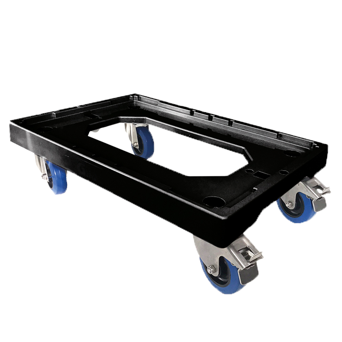 SOCLE NOIR 4 R Sil 2 FR C INOX – Socle rouleur 4 roues – HygiRéa