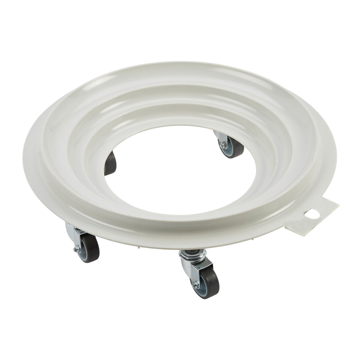 SOCLE ROND GRIS 5 ROUES CHAPE ACIER – Socle rouleur rond 5 roues – HygiRéa