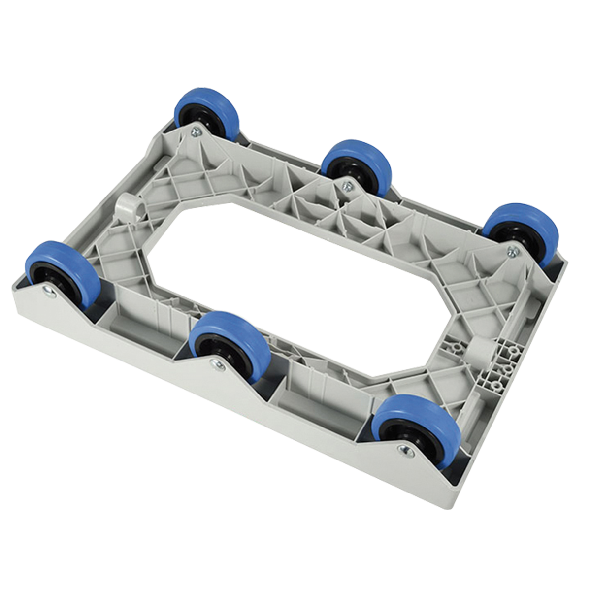 SOCLE GRIS 6 ROUES SILENCE AXE INOX – Socle rouleur 6 roues – HygiRéa