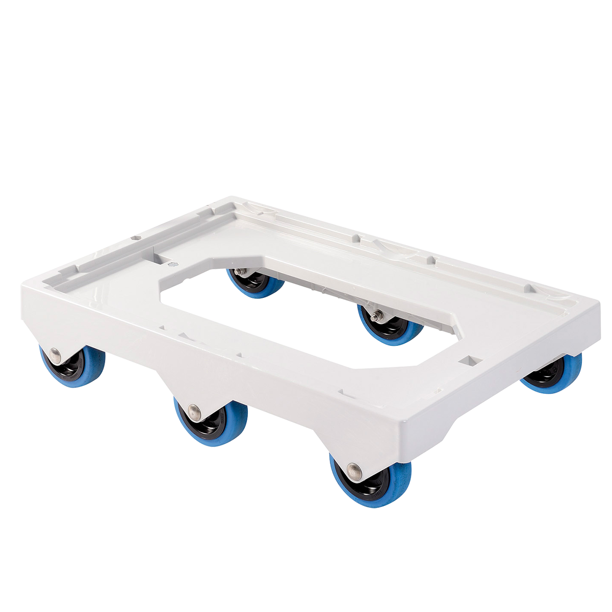 SOCLE GRIS 6 ROUES SILENCE AXE INOX – Socle rouleur 6 roues – HygiRéa