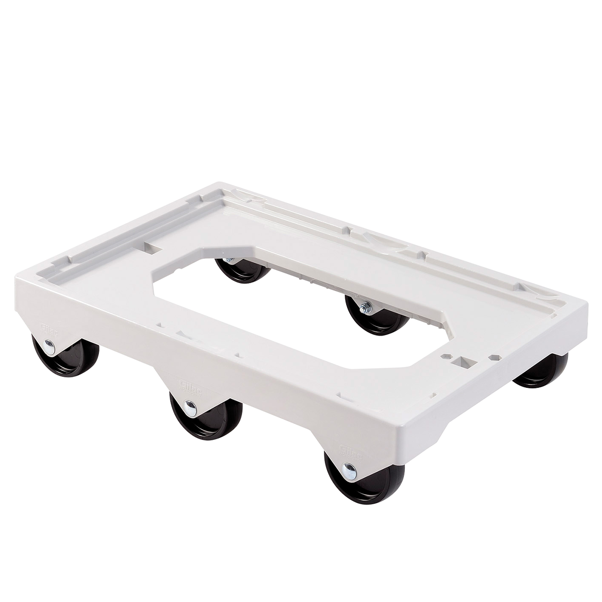 SOCLE GRIS 6 ROUES AXE ACIER – Socle rouleur 6 roues – HygiRéa