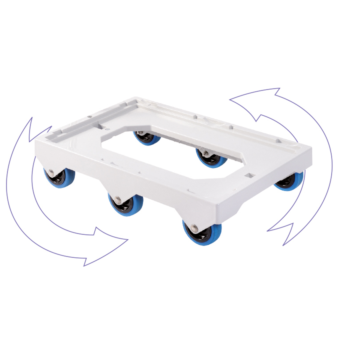 SOCLE GRIS 6 ROUES SILENC.AXE ACIER – Socle rouleur 6 roues – HygiRéa
