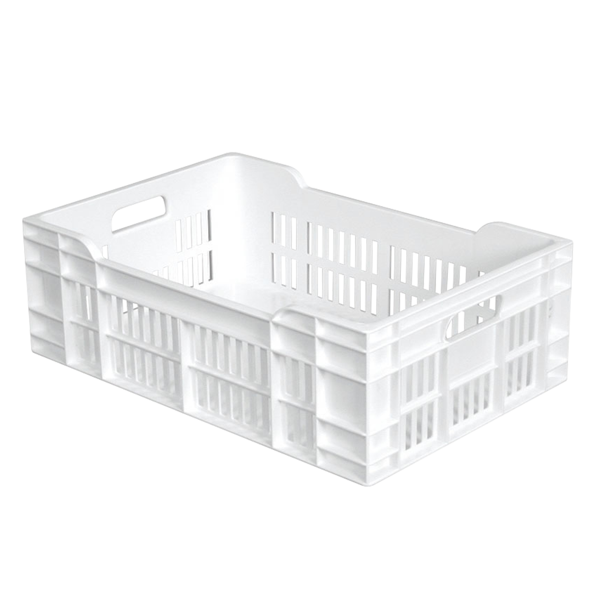 CAISSE 600X400 AJOUREE FP 40L BLANC – Caisse ajourée – HygiRéa