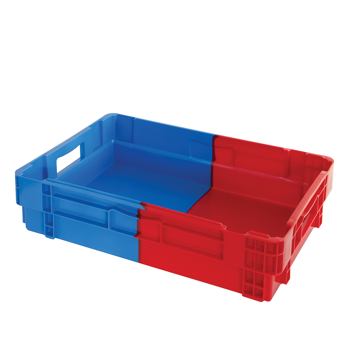 CAISSE BICOLORE 600X400 25L BLE/RGE – Caisse pleine – HygiRéa