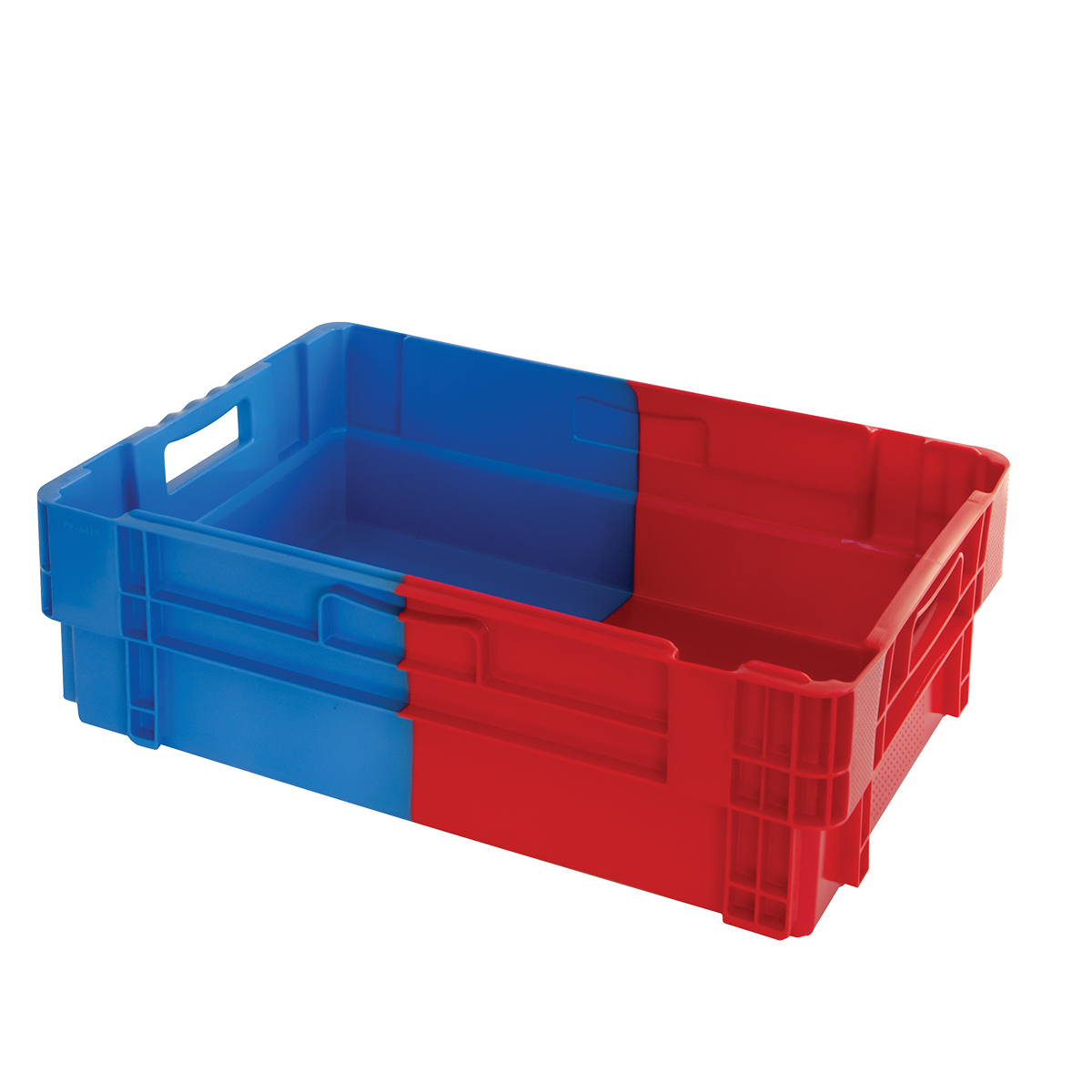 CAISSE BICOLORE 600X400 34L BLE/RGE – Caisse pleine – HygiRéa